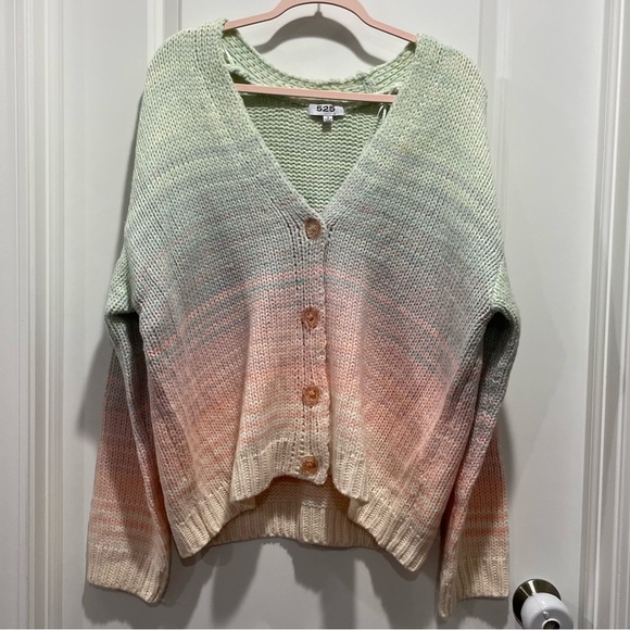 525 America Ombre Cardigan I’m Taffy Multi Pastel Size Small - Picture 6 of 8